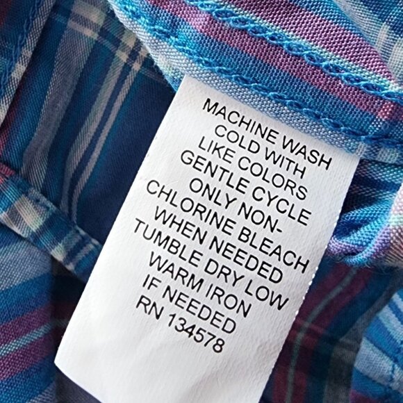 Vineyard Vines Mens Medium Whale Shirt Slim Fit Blue Pink Plaid Logo Button - Picture 7 of 9